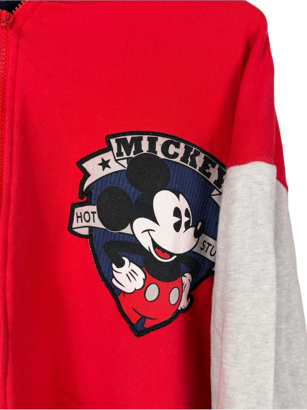 Vintage 1980s Mickey Mouse Disney Cartoon Full Zip Red Hoodie Size XL - Picture 4 of 9